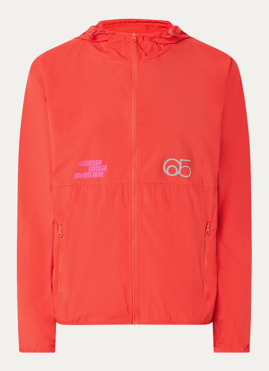American Vintage Rajaz sportjack met logo - voorkant 3 oranjerood