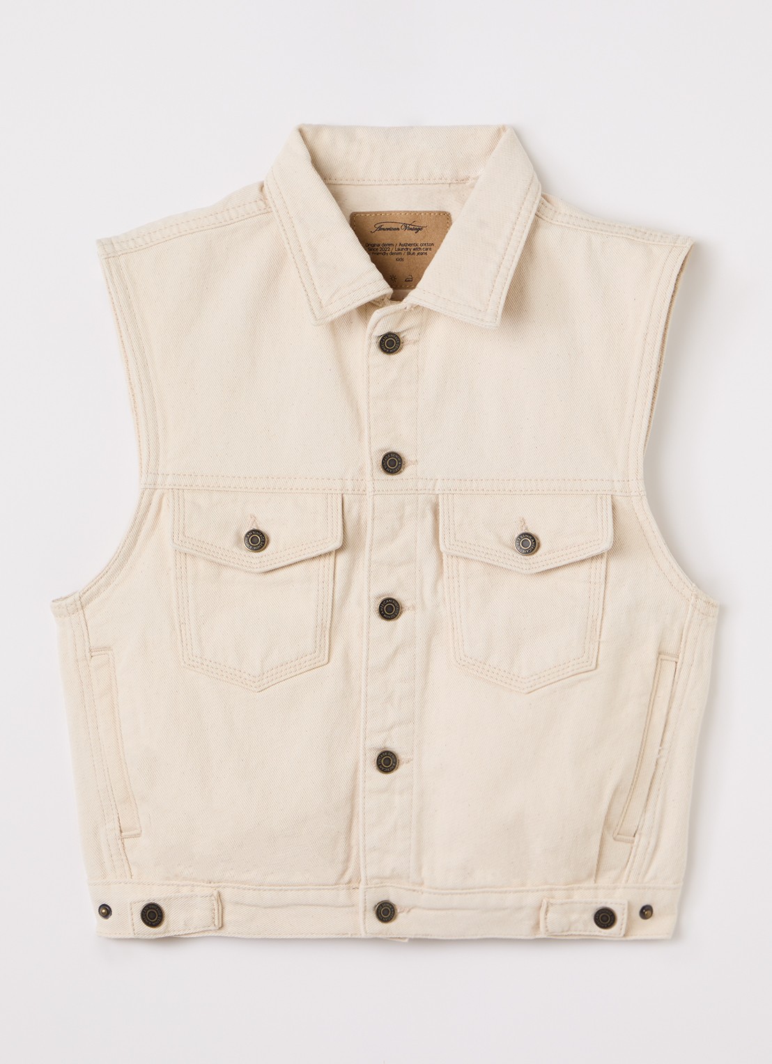 American Vintage Snopdog jack met borstzakken - voorkant 2 beige