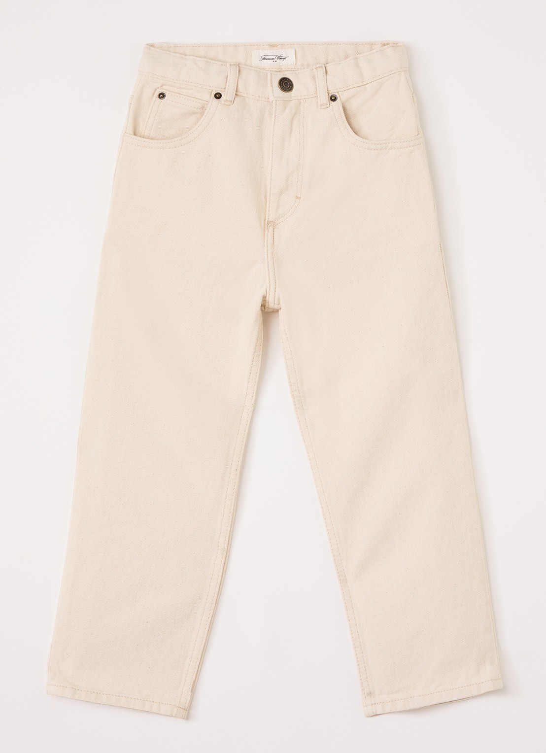 American Vintage Snopdog regular fit jeans met gekleurde wassing - voorkant ivoor