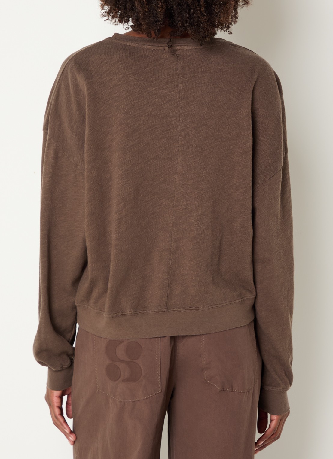 American Vintage Sono sweater met ronde hals - achterkant 2 lichtbruin