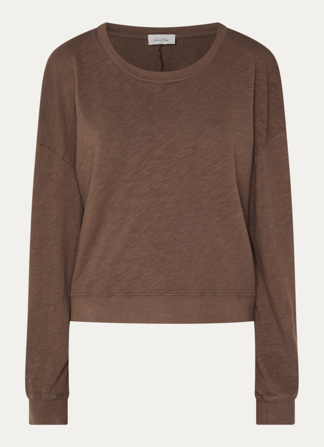 American Vintage Sono sweater met ronde hals - voorkant 3 lichtbruin