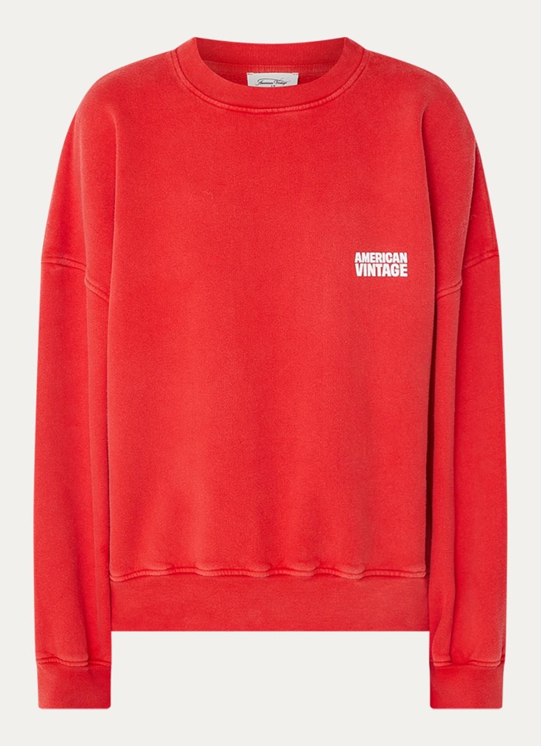 American Vintage Sweater met ronde hals - voorkant rood