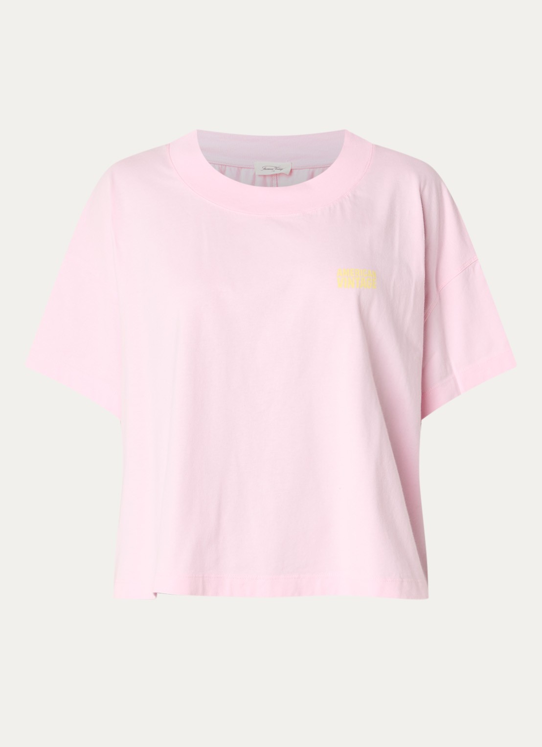 American Vintage T-shirt met logoprint - voorkant 2 roze