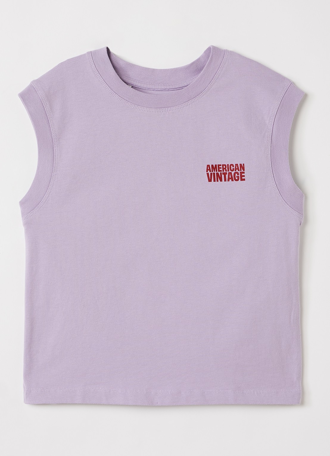 American Vintage T-shirt met logoprint - voorkant lila
