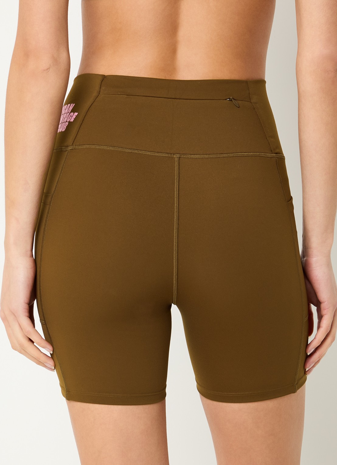 American Vintage Usuway high waist skinny fit compressie fietsbroek  - achterkant 4 bruin