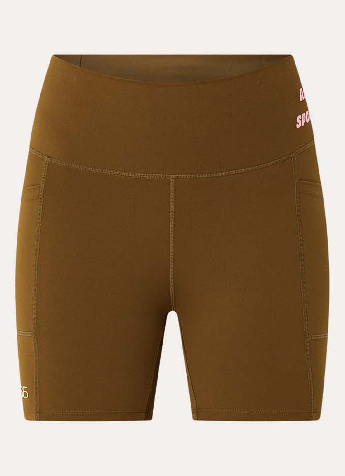 American Vintage Usuway high waist skinny fit compressie fietsbroek  - voorkant bruin
