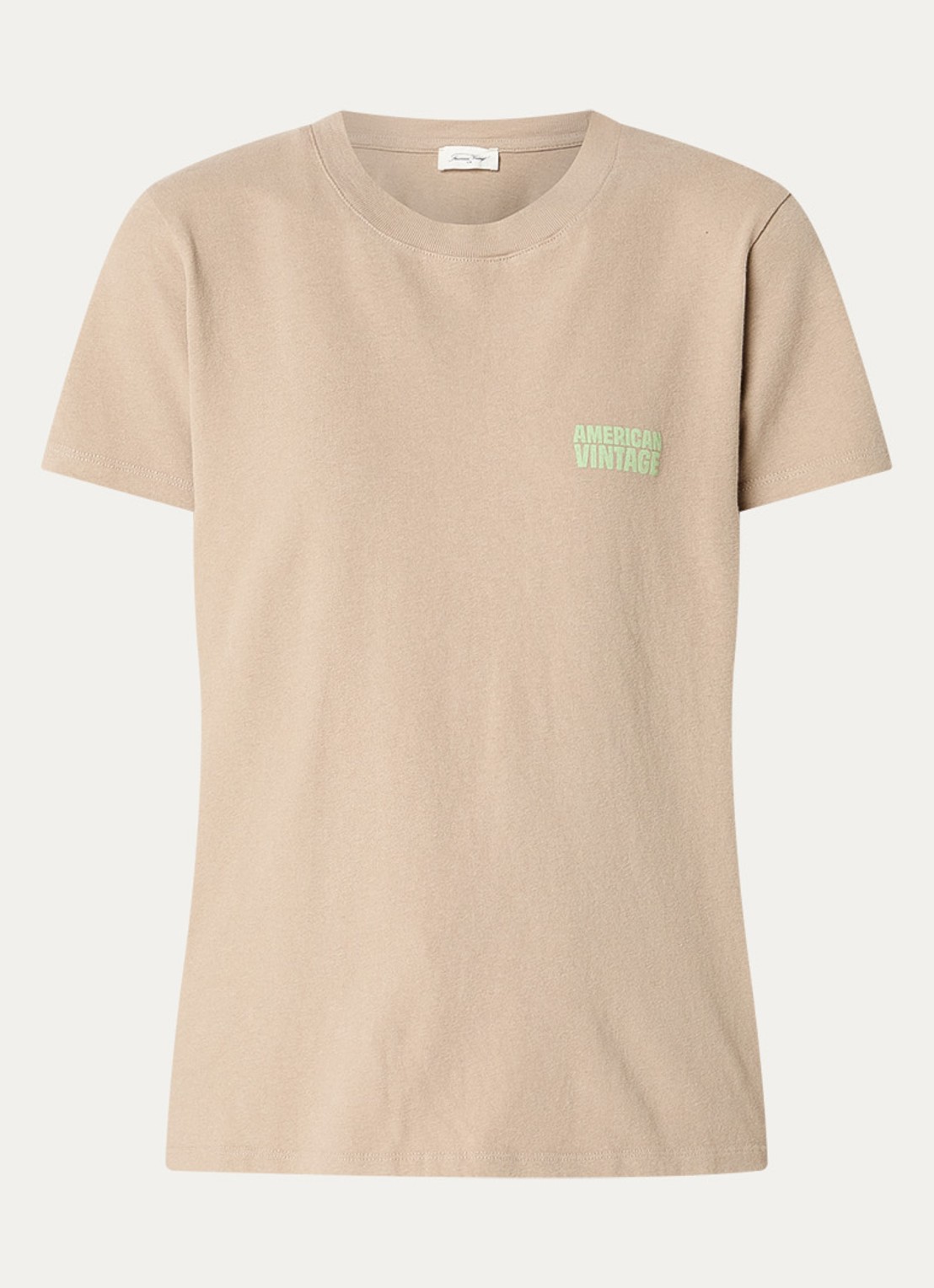 American Vintage Ykobow T-shirt met logo - voorkant 2 donkerbeige