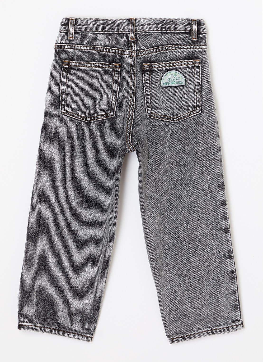 American Vintage Yopday straight leg jeans met gekleurde wassing  - voorkant 3 antraciet