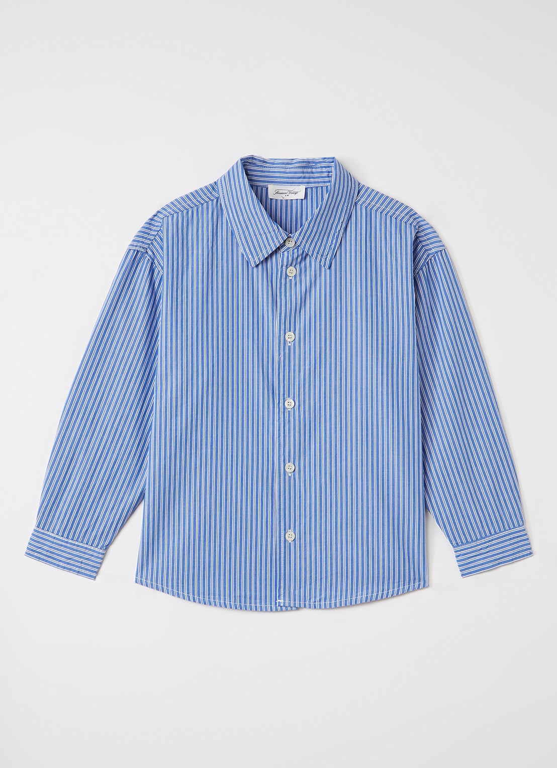 American Vintage Zaty blouse met streepprint - voorkant blauw