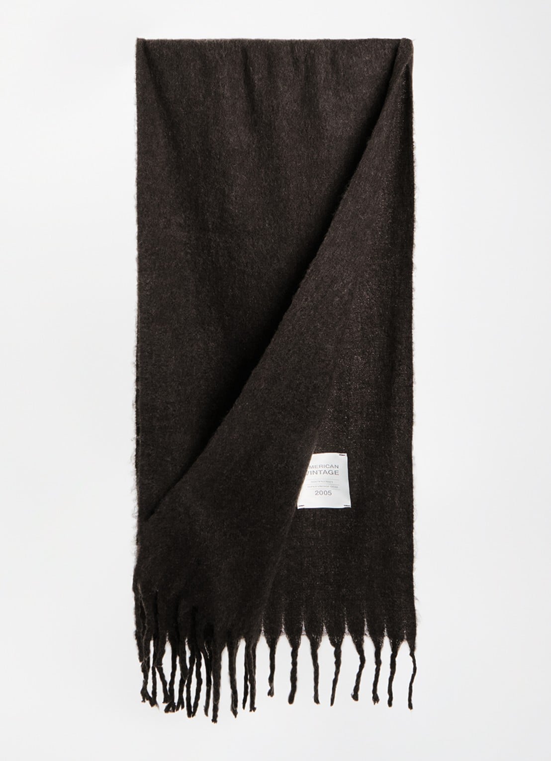 American Vintage Zinaco sjaal in wolblend 180 x 50 cm - detail 2 bruin