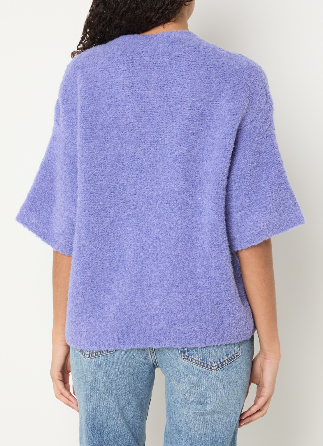 American Vintage Zolly gebreide top in alpaca wolblend met structuur - achterkant lavendel