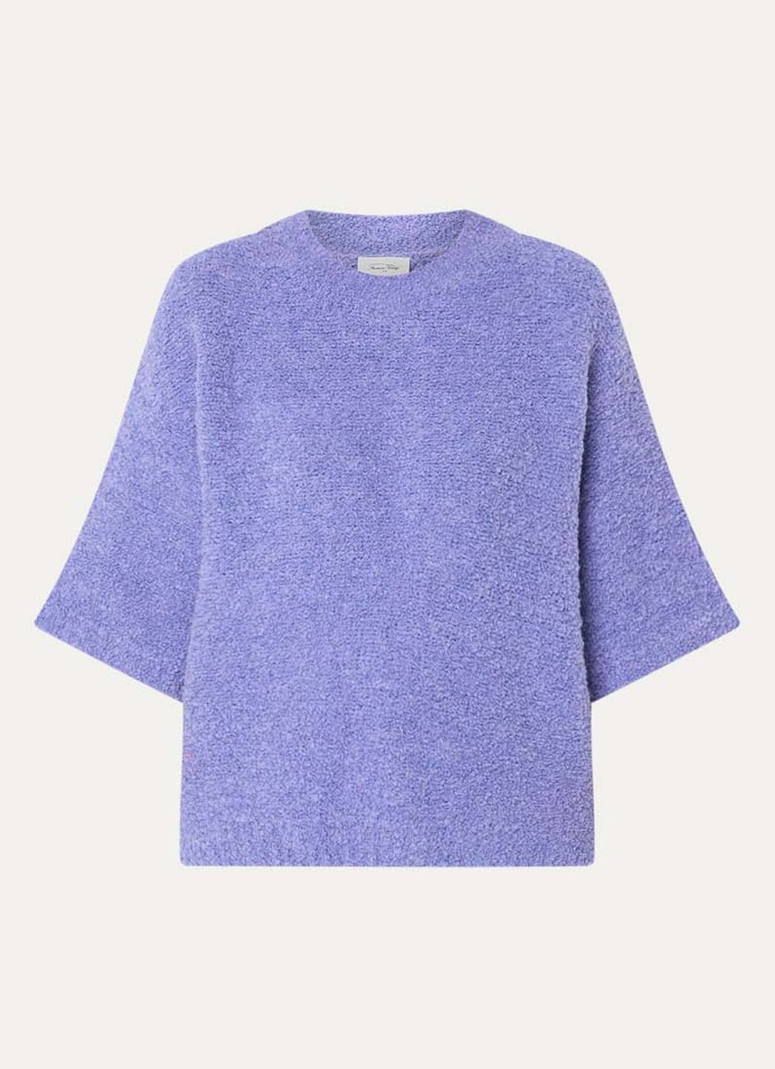 American Vintage Zolly gebreide top in alpaca wolblend met structuur - voorkant 2 lavendel
