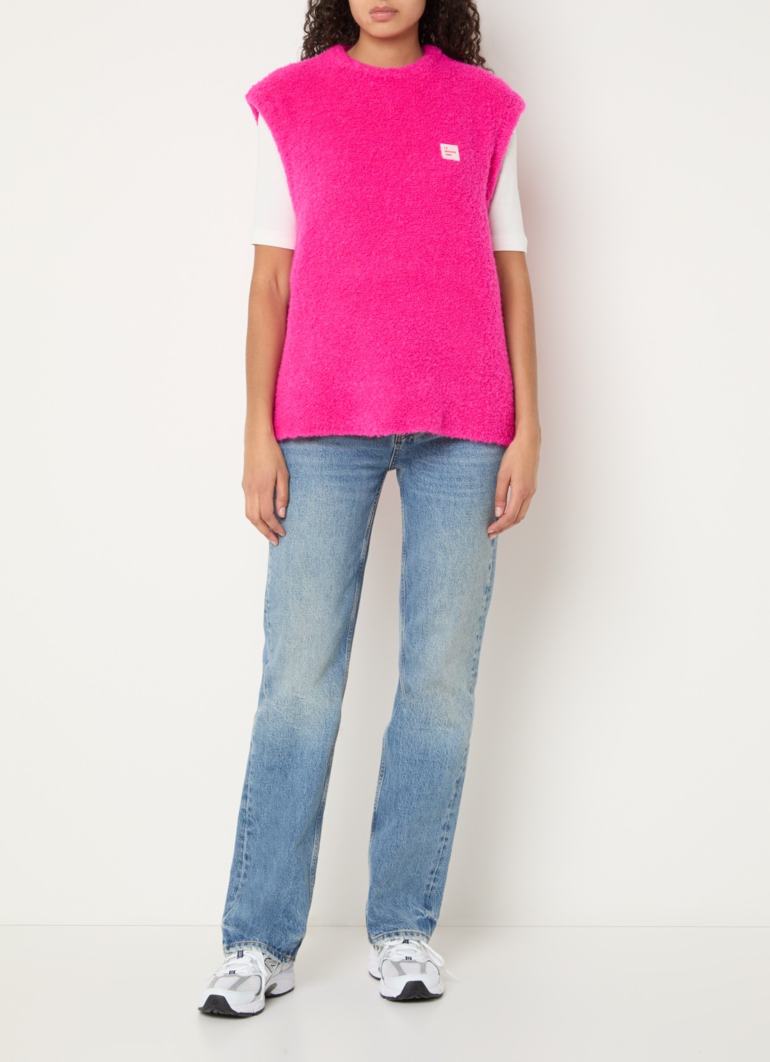 American Vintage Zolly spencer in alpaca wolblend - voorkant 4 fuchsia