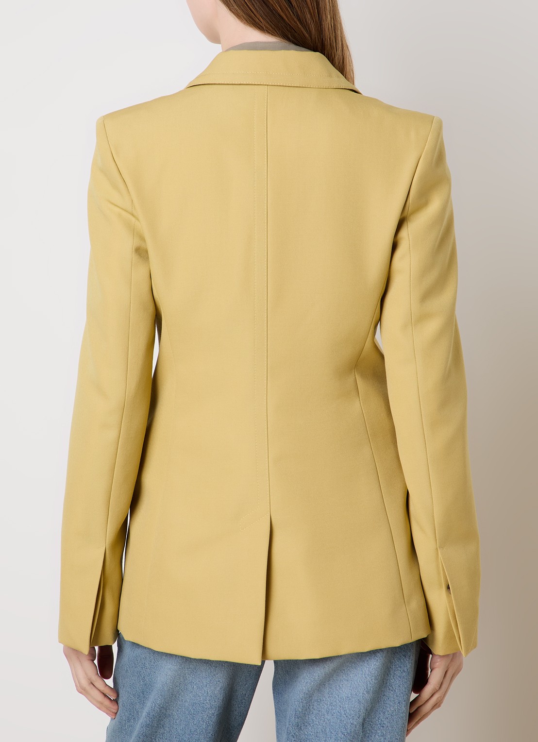 AMI Paris Blazer van scheerwol met klepzakken - achterkant 5 okergeel