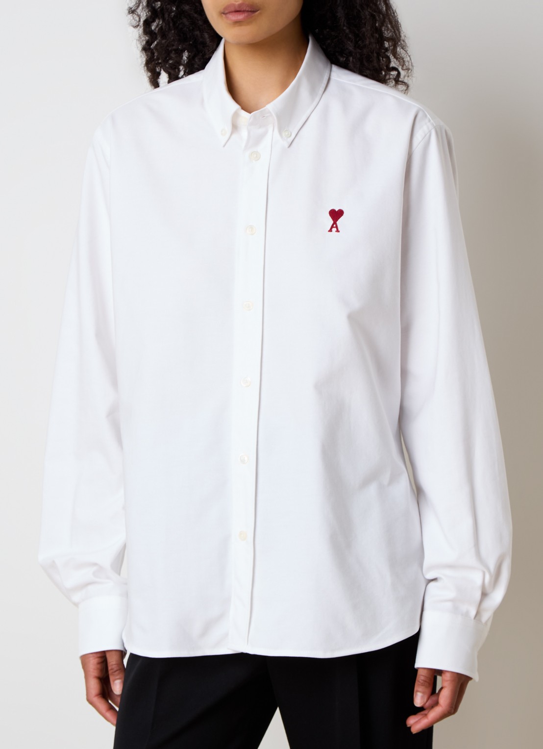 AMI Paris Blouse met logo - detail 4 wit