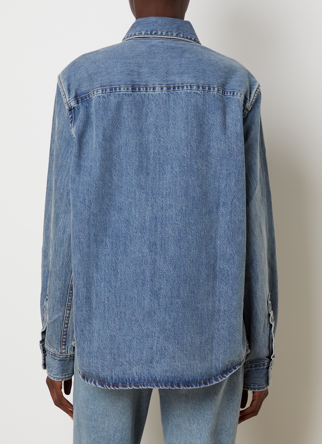 AMI Paris Blouse van denim - achterkant indigo