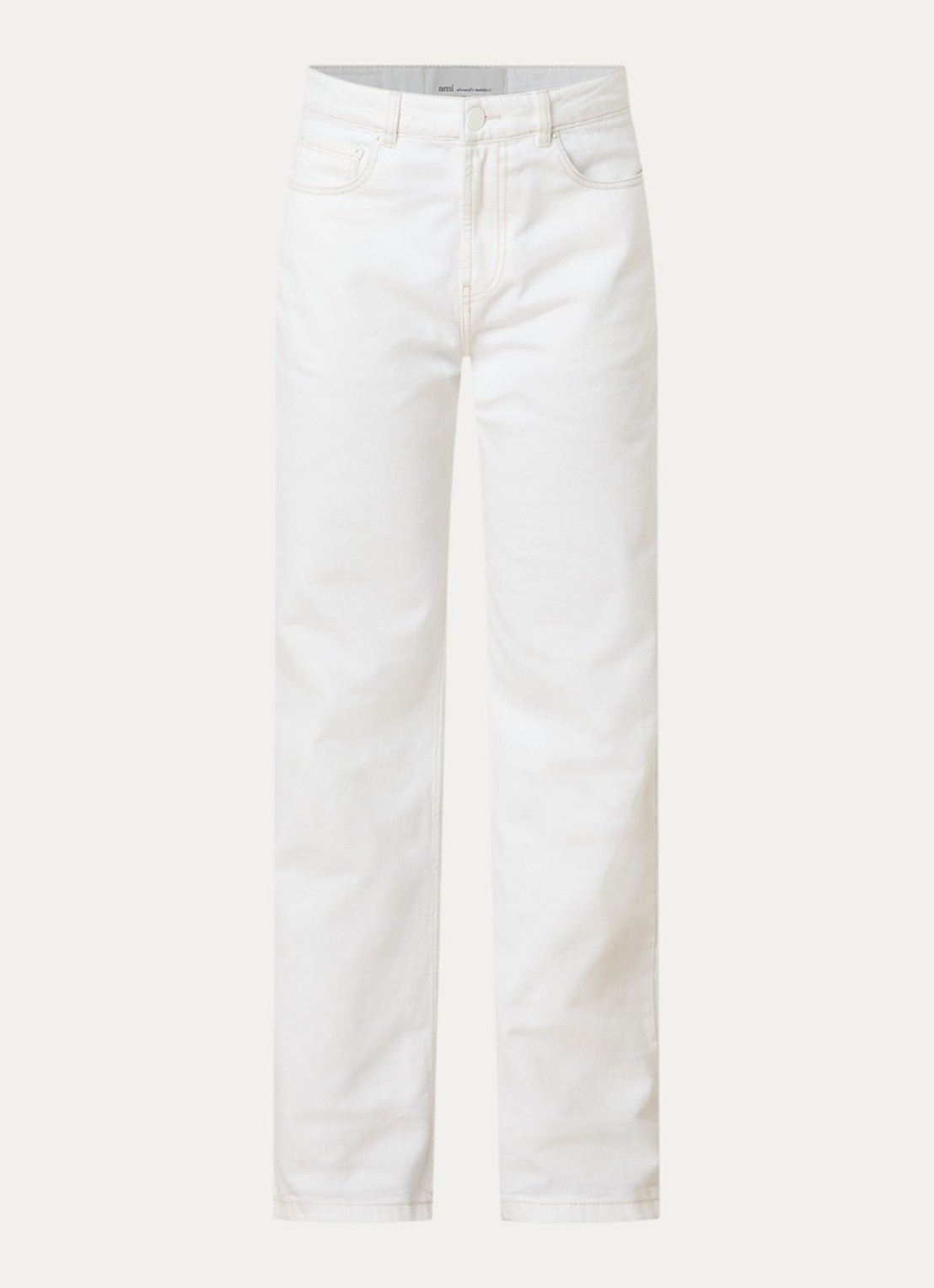 AMI Paris High waist flared jeans met gekleurde wassing - voorkant 4 gebroken wit