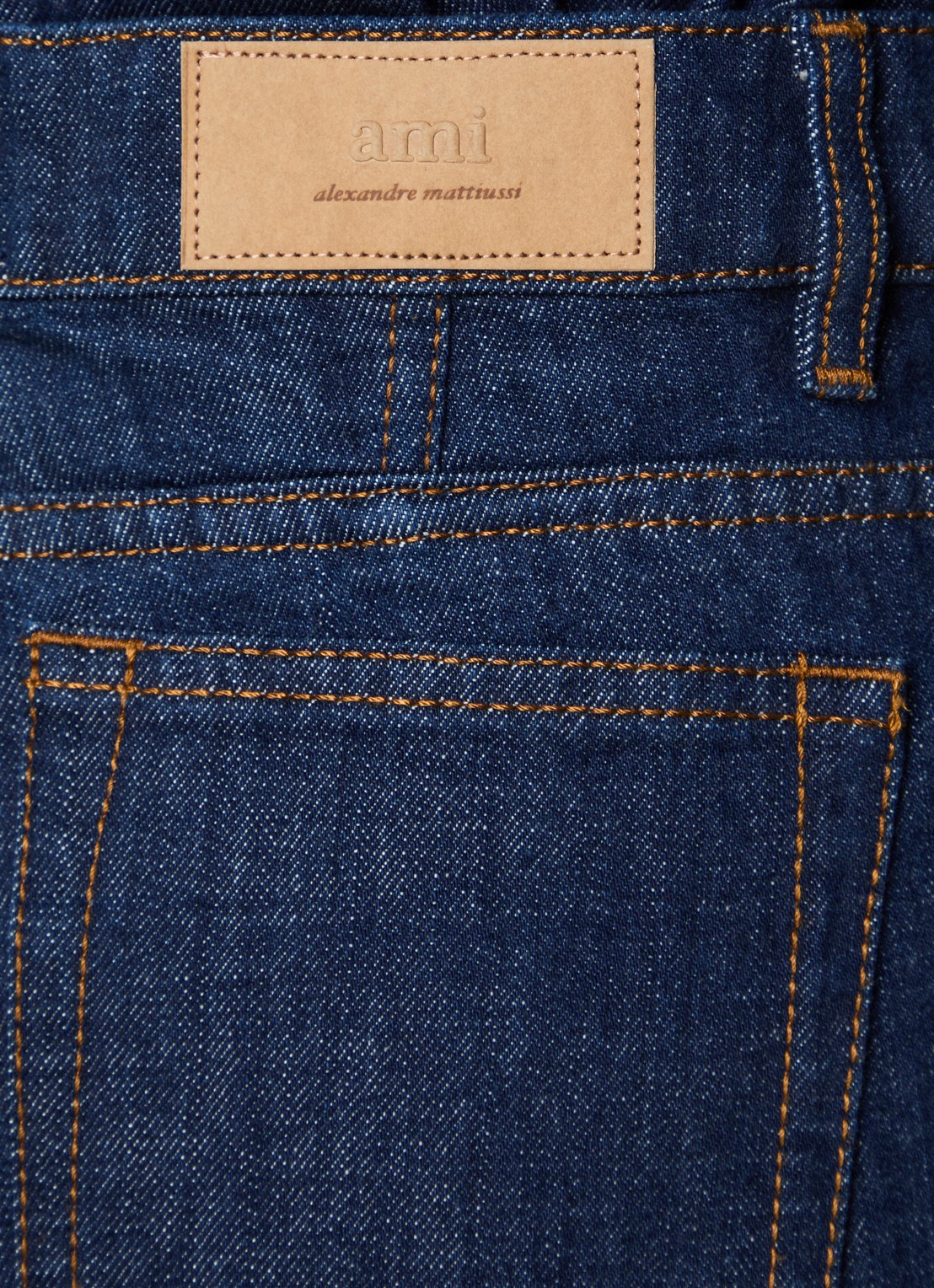 AMI Paris High waist loose fit korte broek van denim - detail 5 indigo