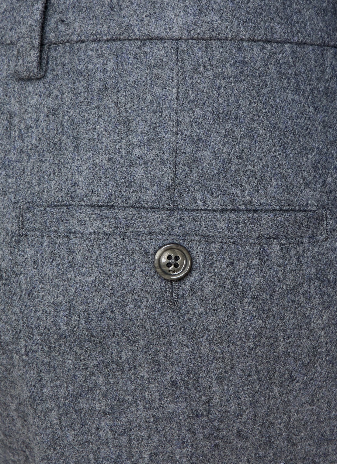 AMI Paris High waist wide fit pantalon met steekzakken - detail 5 grijs