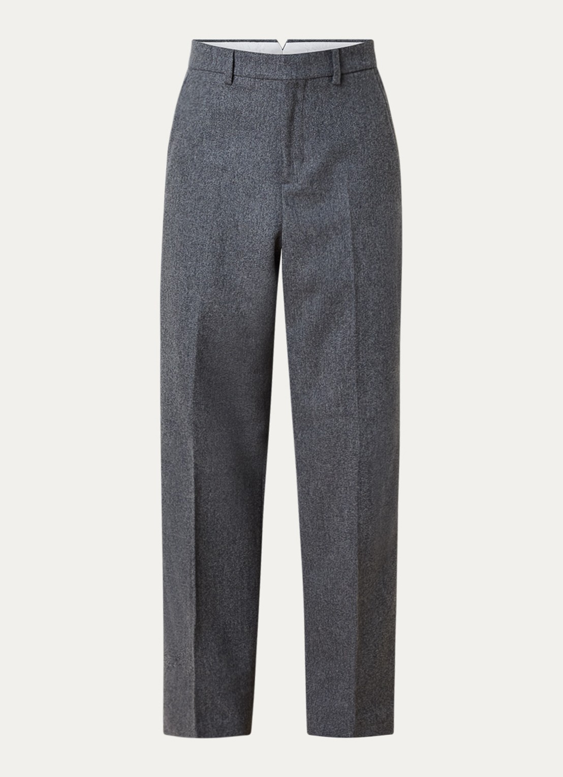 AMI Paris High waist wide fit pantalon met steekzakken - voorkant 2 grijs
