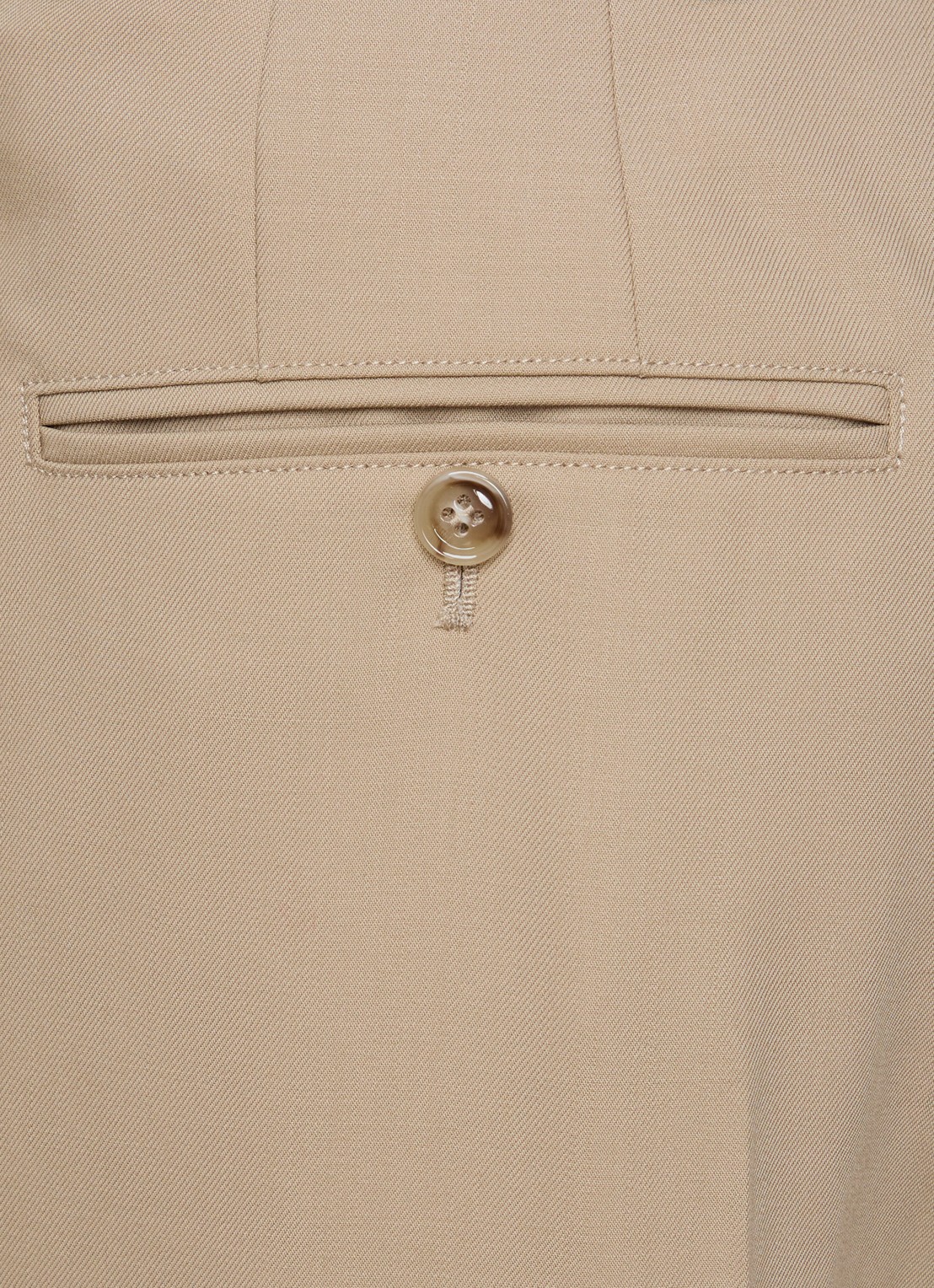 AMI Paris High waist wide fit pantalon van scheerwol - detail 4 beige