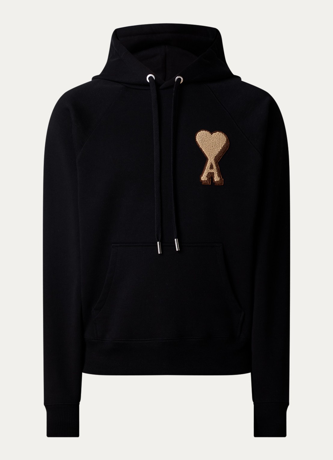 AMI Paris Hoodie met logo - voorkant zwart