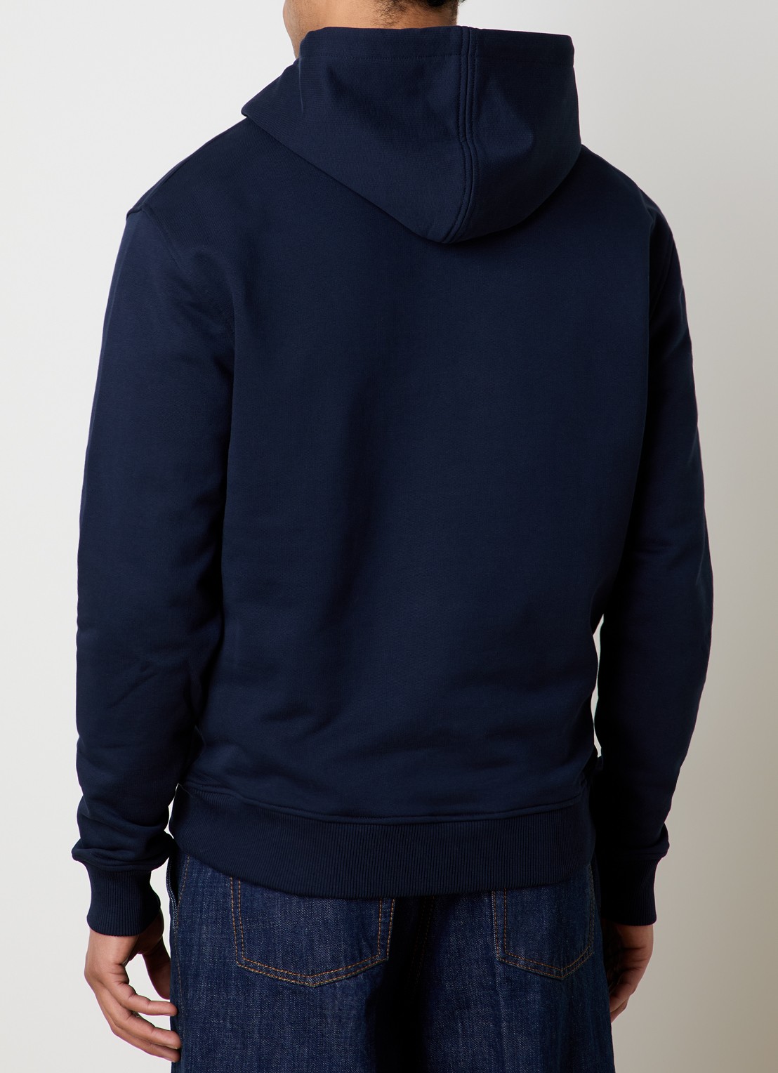 AMI Paris Hoodie met logo  - achterkant donkerblauw