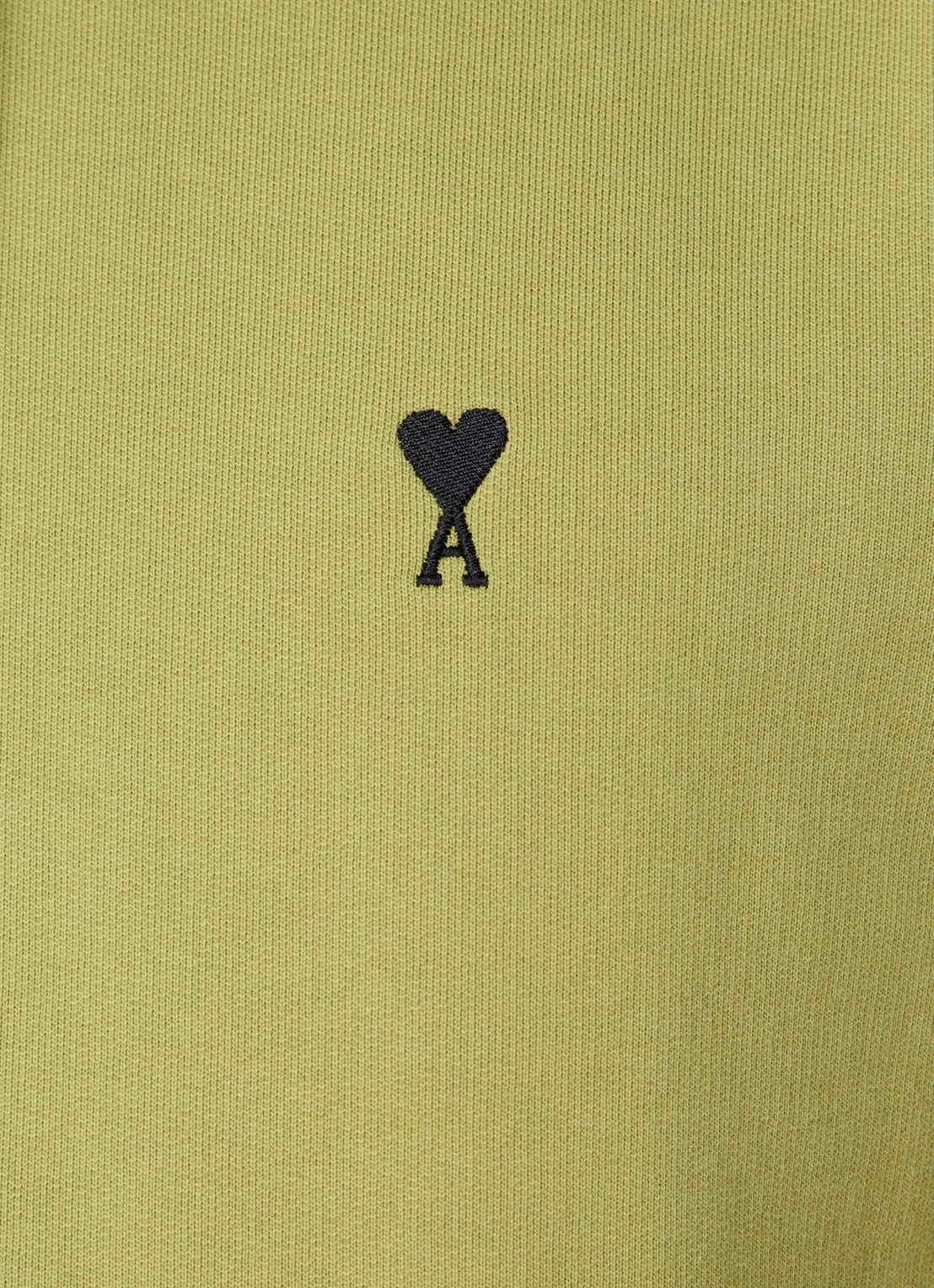 AMI Paris Hoodie met logoborduring - detail 5 mosgroen