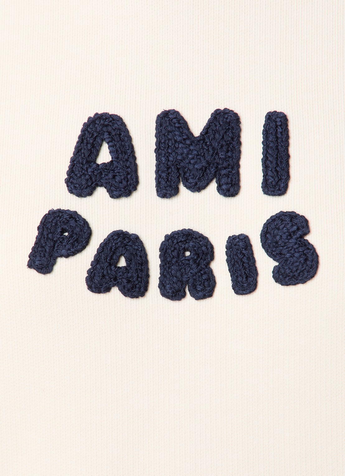 AMI Paris Hoodie van  katoen met 3D logoprint - detail 4 ivoor