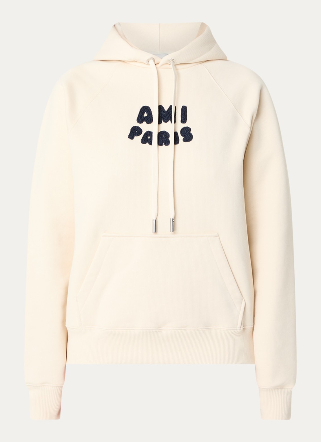 AMI Paris Hoodie van  katoen met 3D logoprint - voorkant 5 ivoor