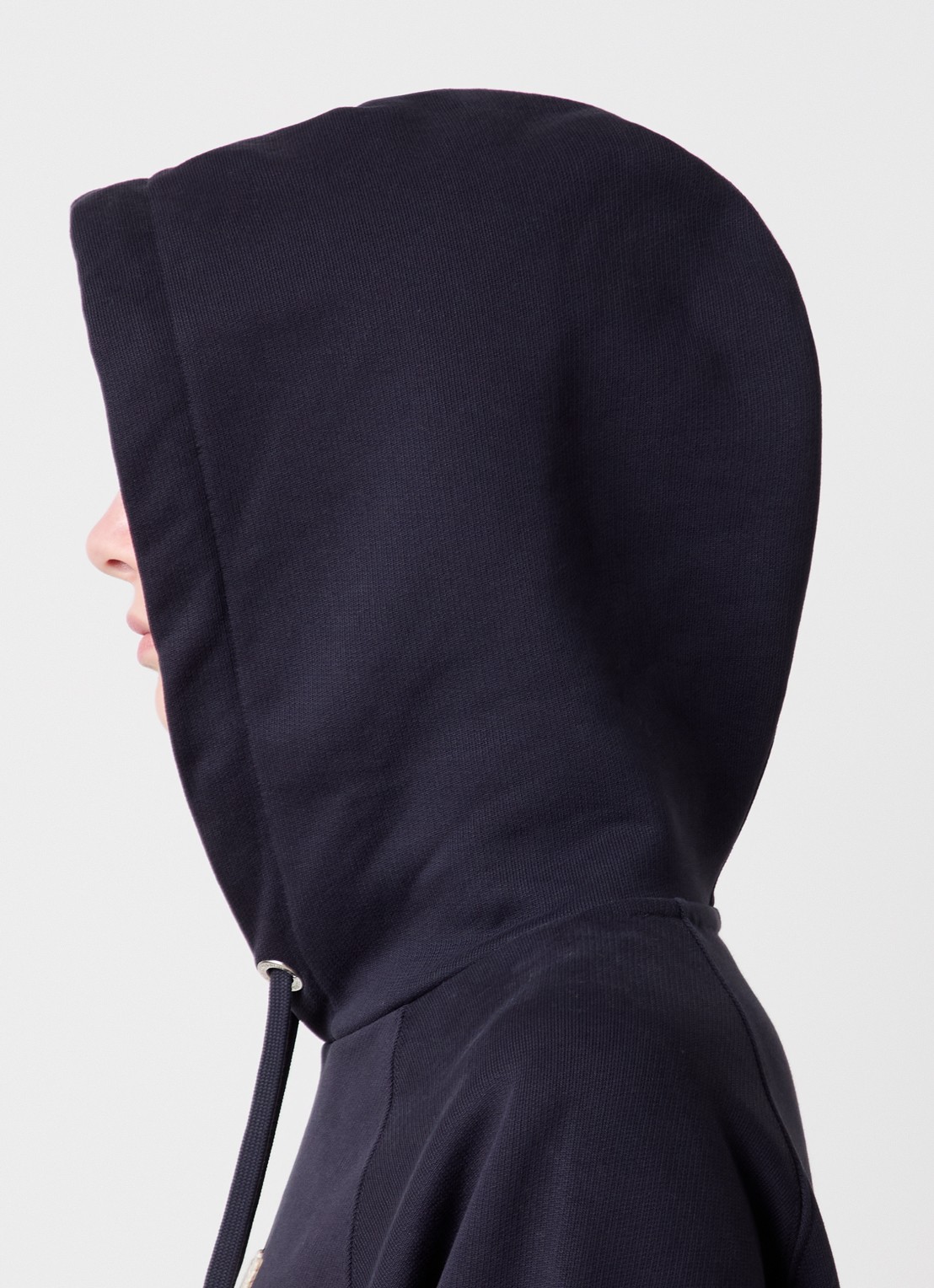 AMI Paris Hoodie van  katoen met 3D logoprint - detail 3 donkerblauw