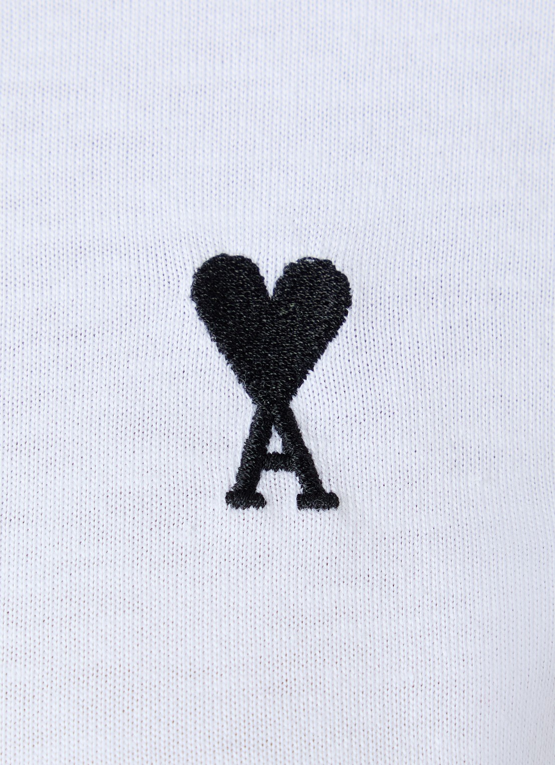 AMI Paris Longsleeve met logoborduring - detail 2 wit