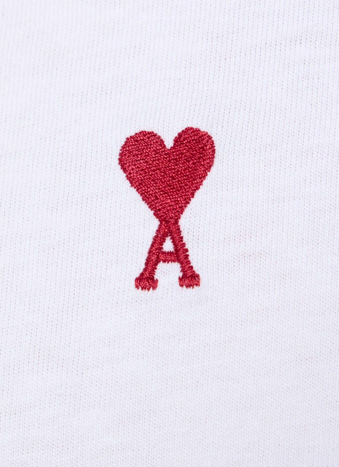 AMI Paris Longsleeve met logoborduring - detail 4 wit