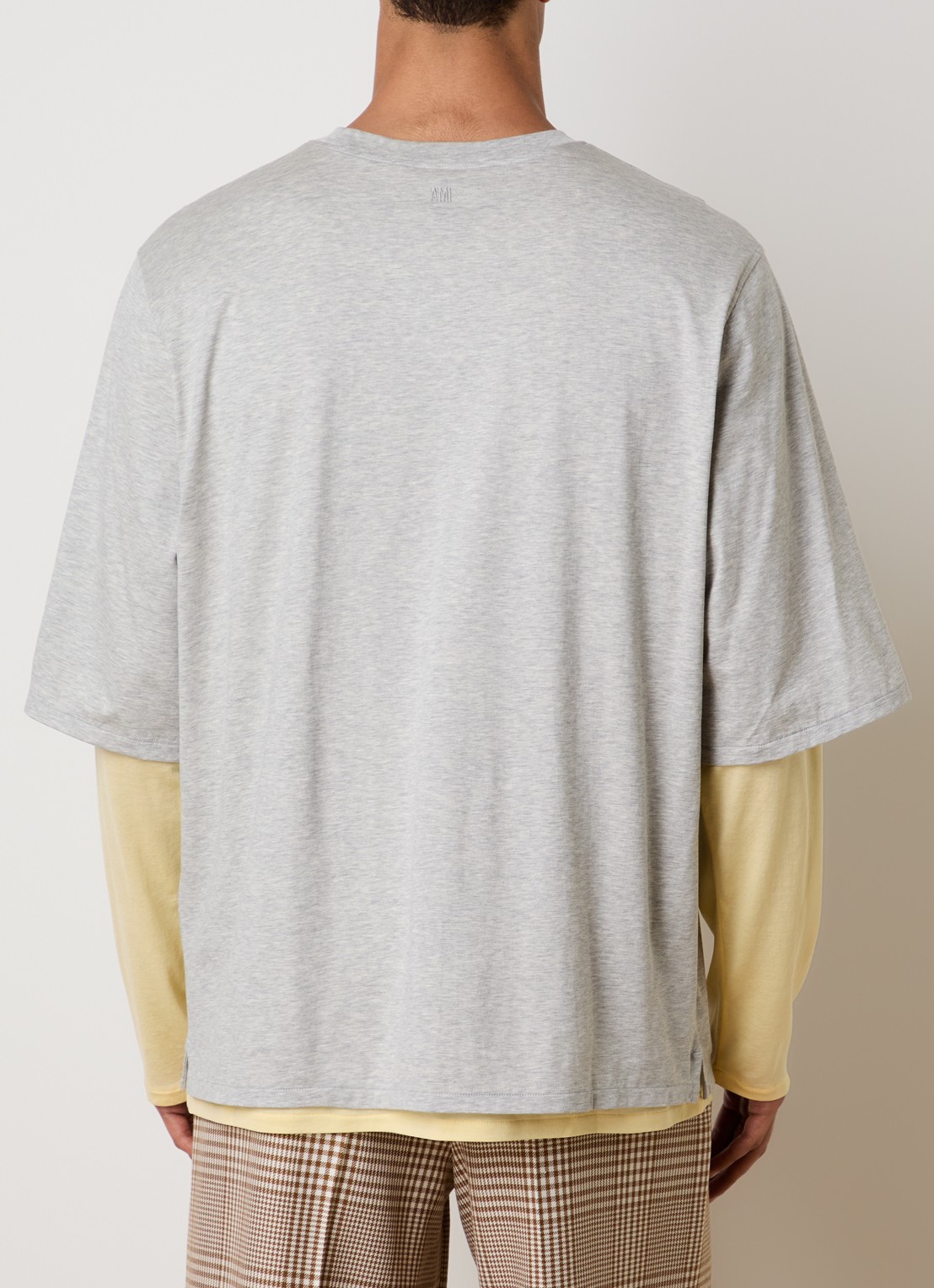 AMI Paris Longsleeve met logoborduring - achterkant 3 grijsmele