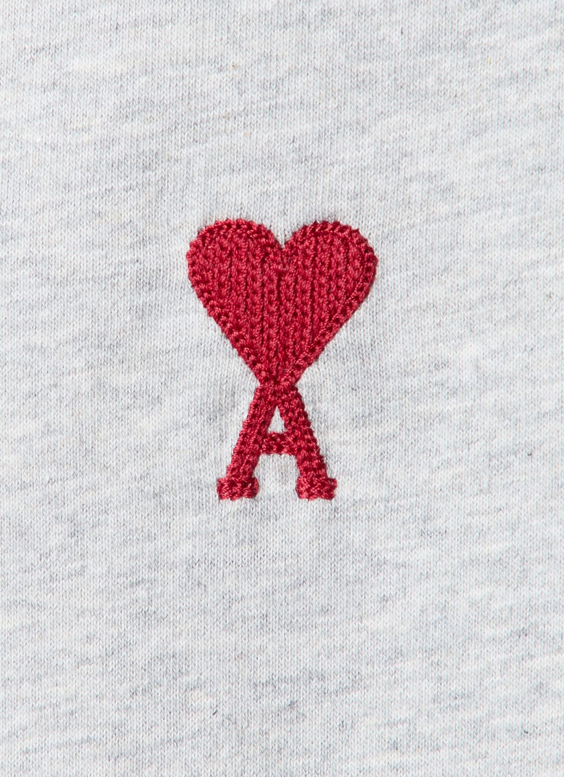 AMI Paris Longsleeve van  katoen met logoborduring  - detail 3 grijsmele
