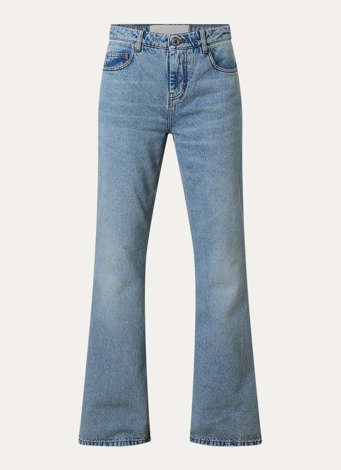 AMI Paris Mid waist bootcut jeans met ritszakken - voorkant 4 indigo