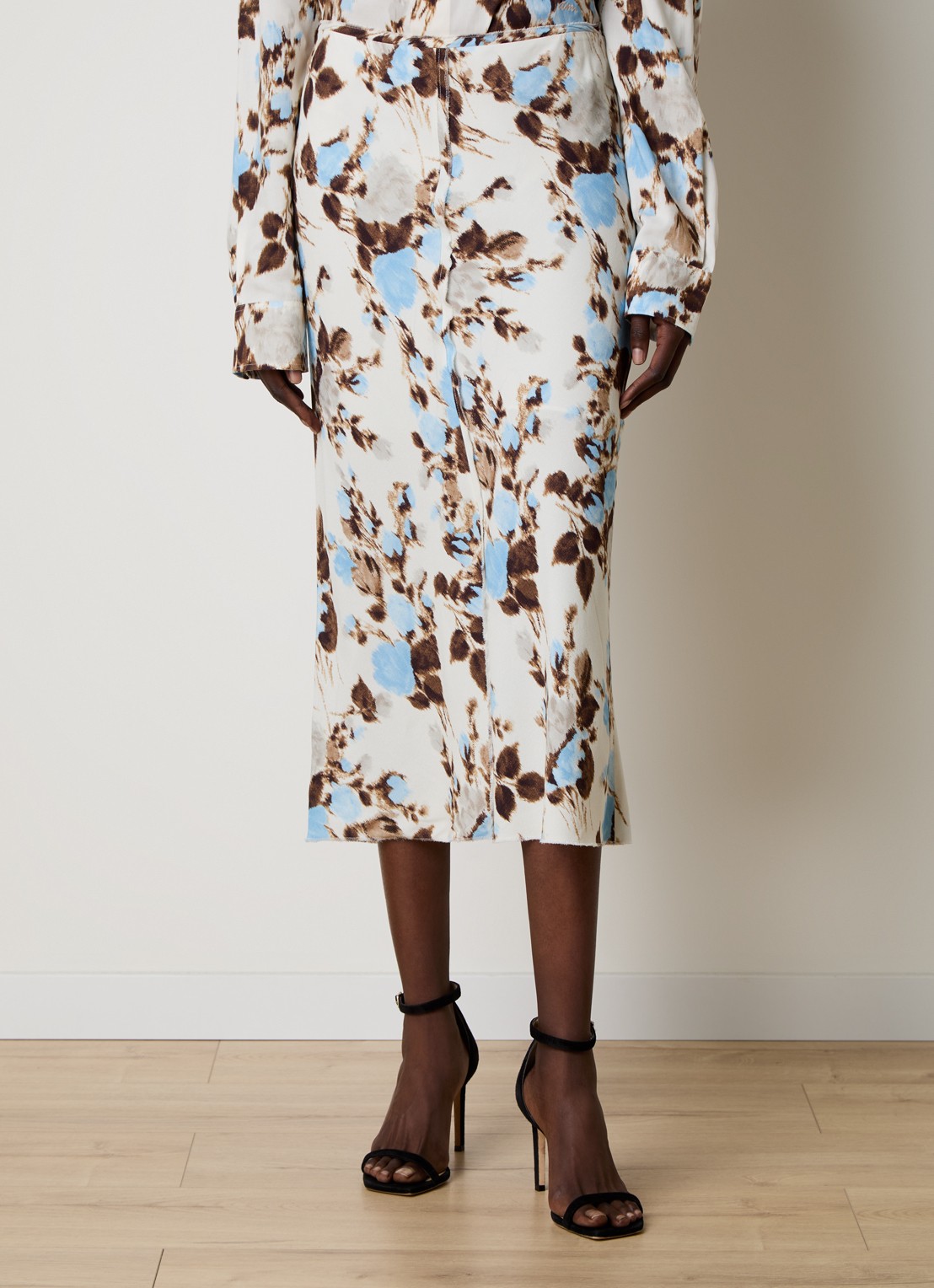 AMI Paris Midi rok met print - detail 4 creme