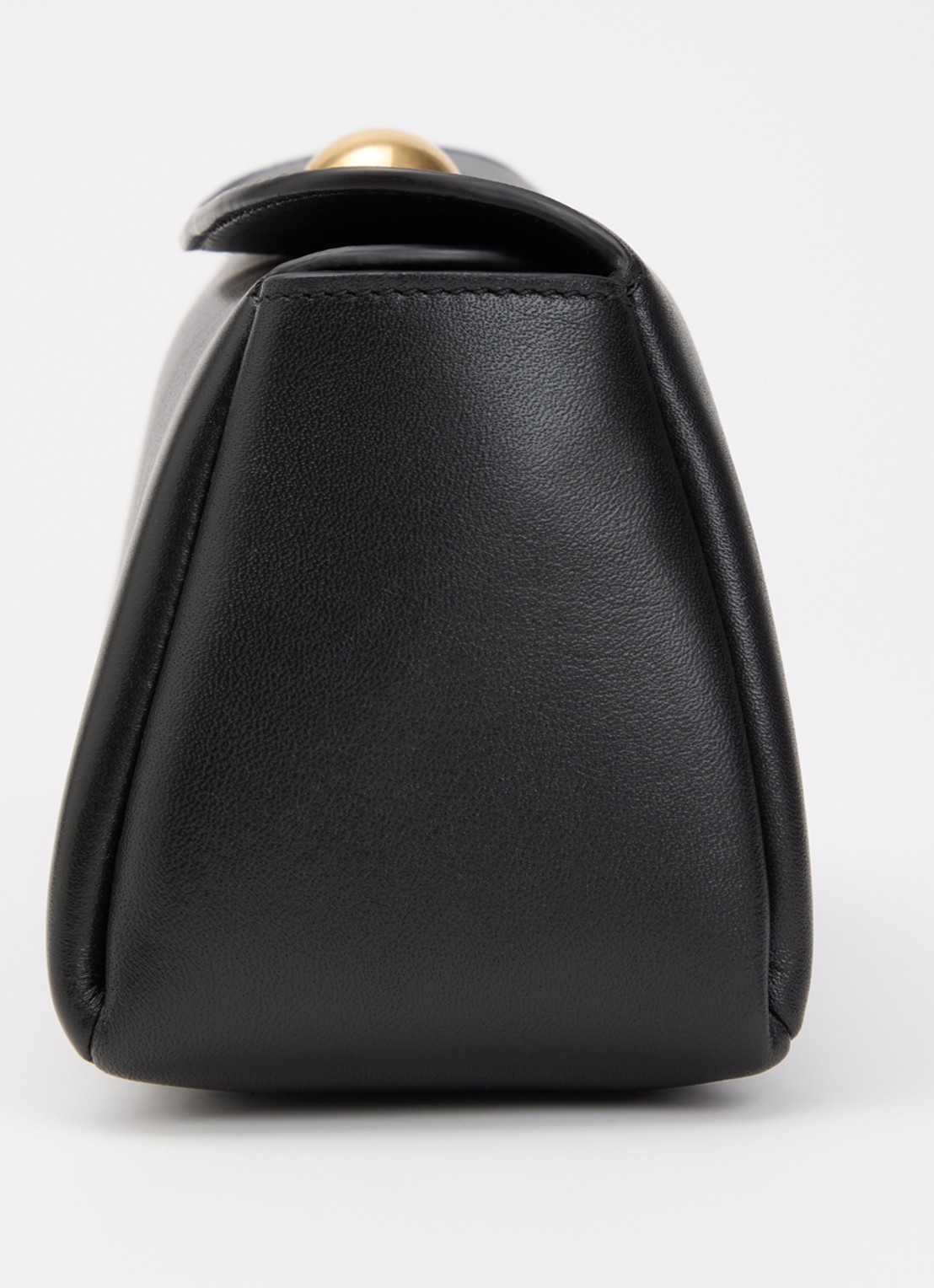 AMI Paris Mini Carrousel clutch van leer met afneembare schouderriem - detail 2 zwart