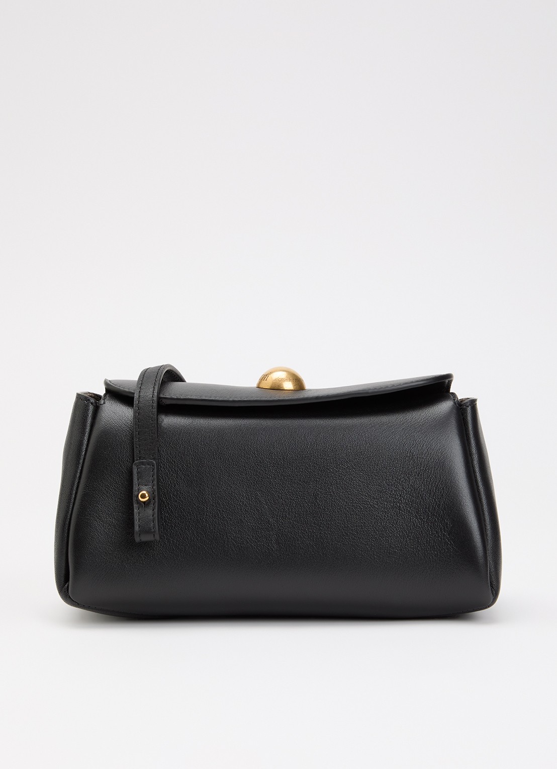 AMI Paris Mini Carrousel clutch van leer met afneembare schouderriem - voorkant 5 zwart