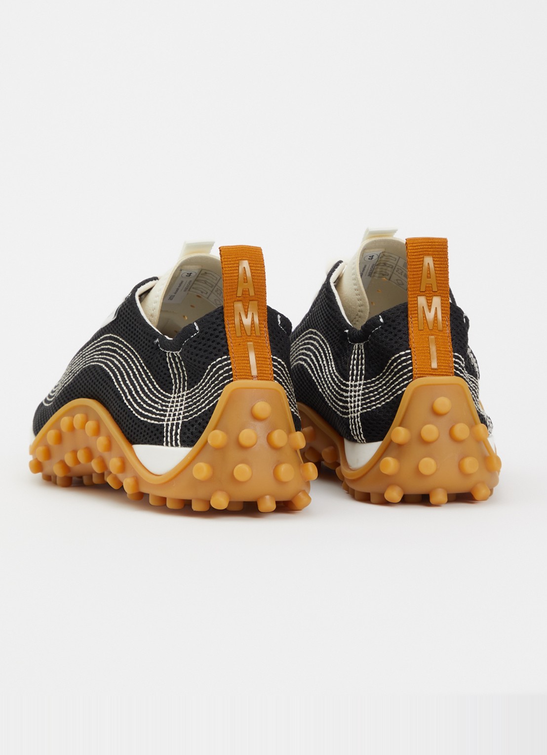 AMI Paris Mirage sneaker met schapenleren details - achterkant 6 zwart