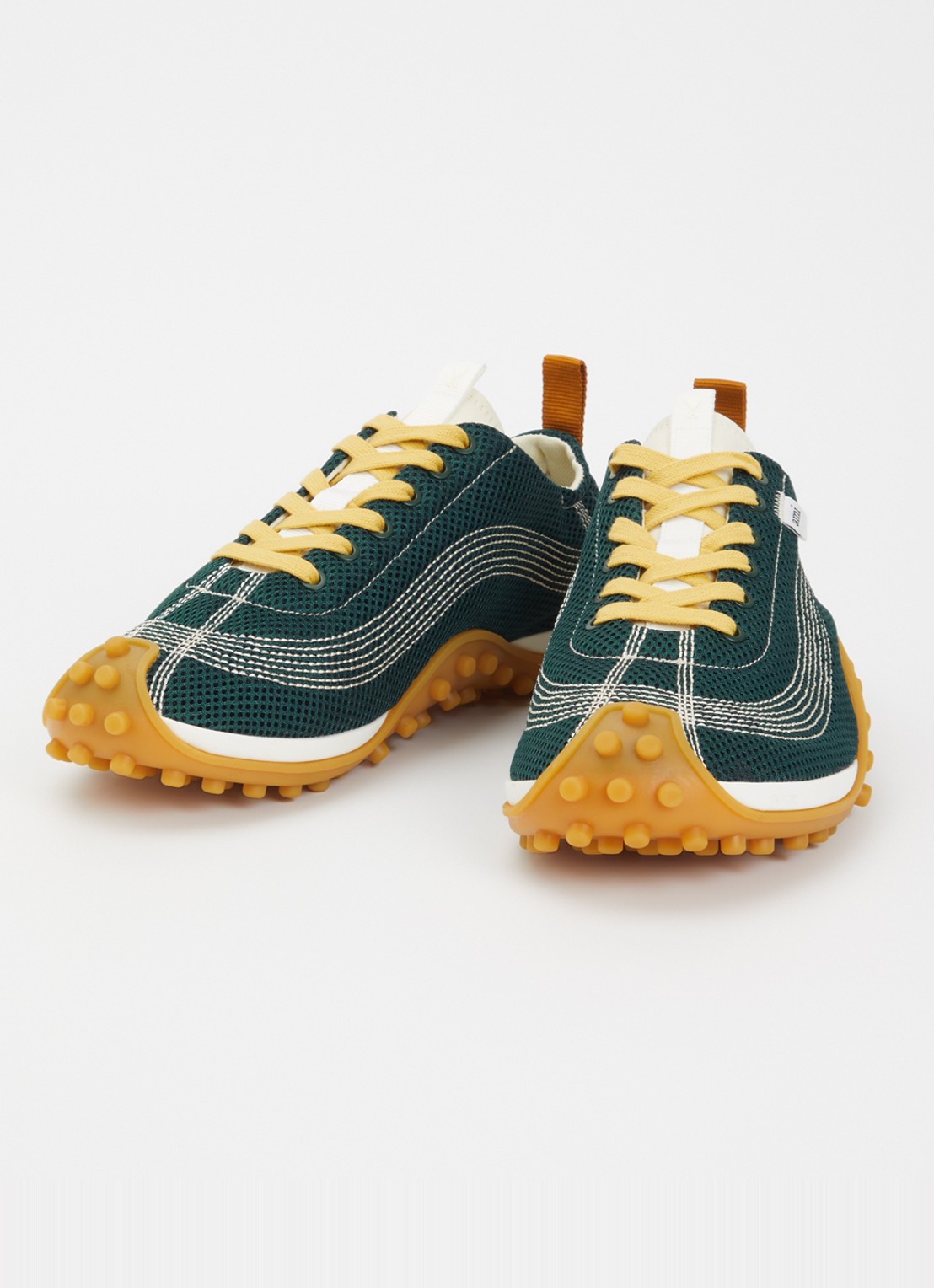 AMI Paris Mirage sneaker met schapenleren details - detail 2 groen