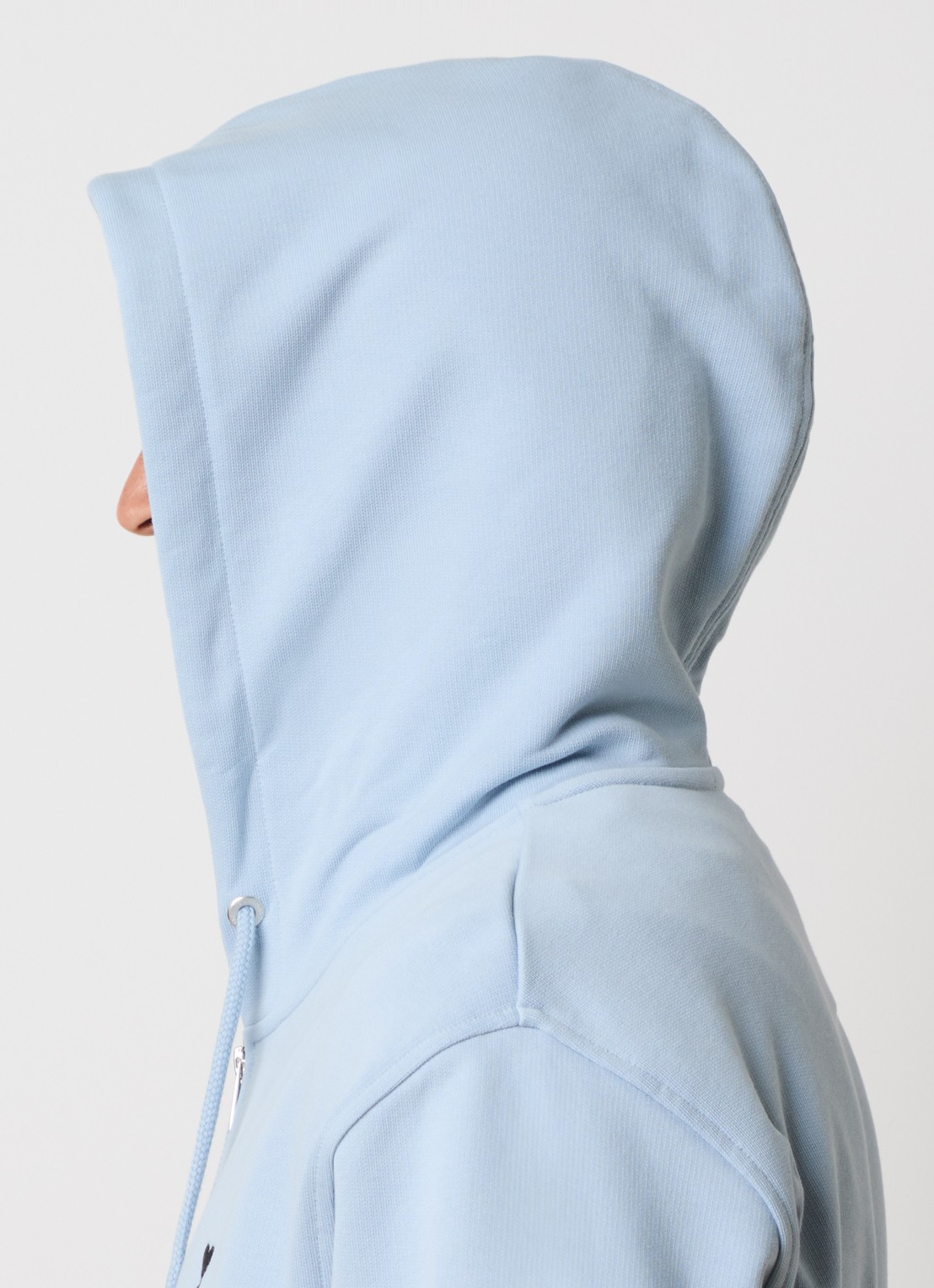 AMI Paris Molleton sweatvest met logo en capuchon - detail 5 lichtblauw
