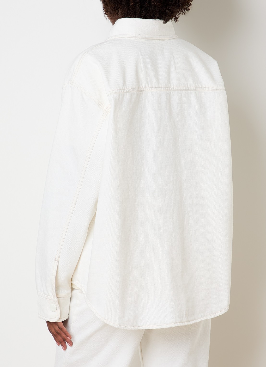 AMI Paris Overshirt met borstzak - achterkant 5 gebroken wit