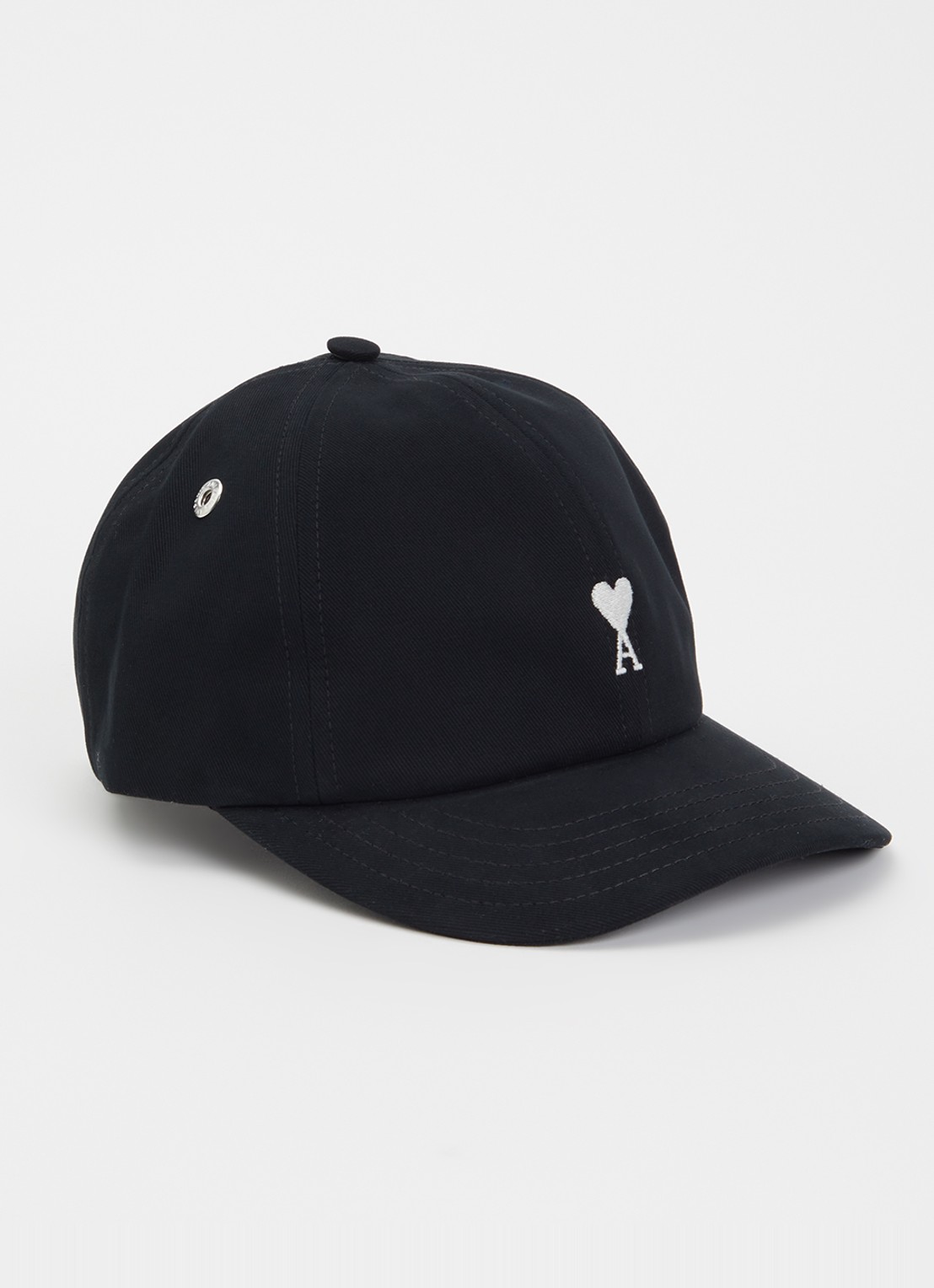 AMI Paris Quota pet met logoborduring - voorkant 2 zwart