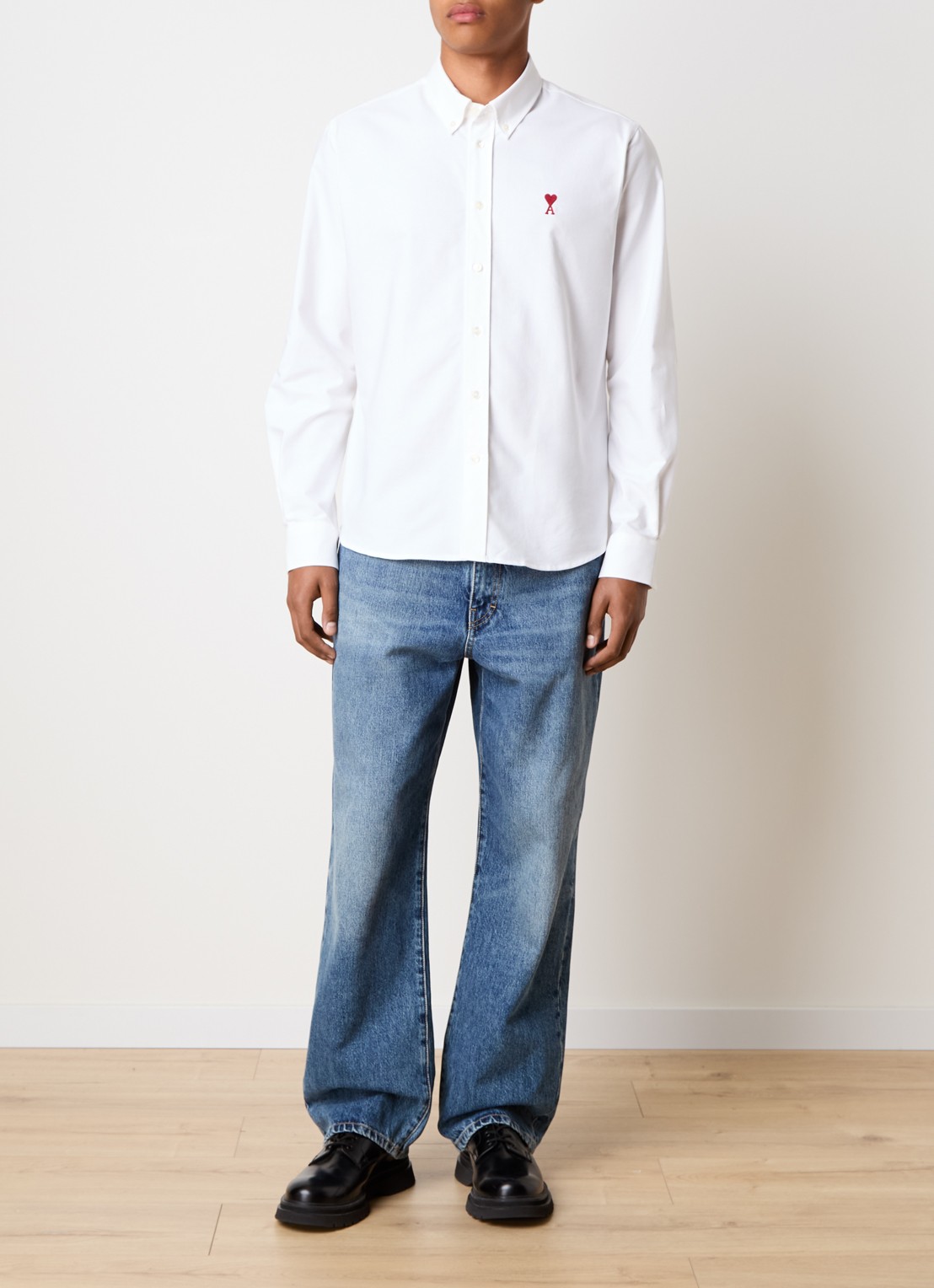 AMI Paris Regular fit overhemd met logo - voorkant 5 wit