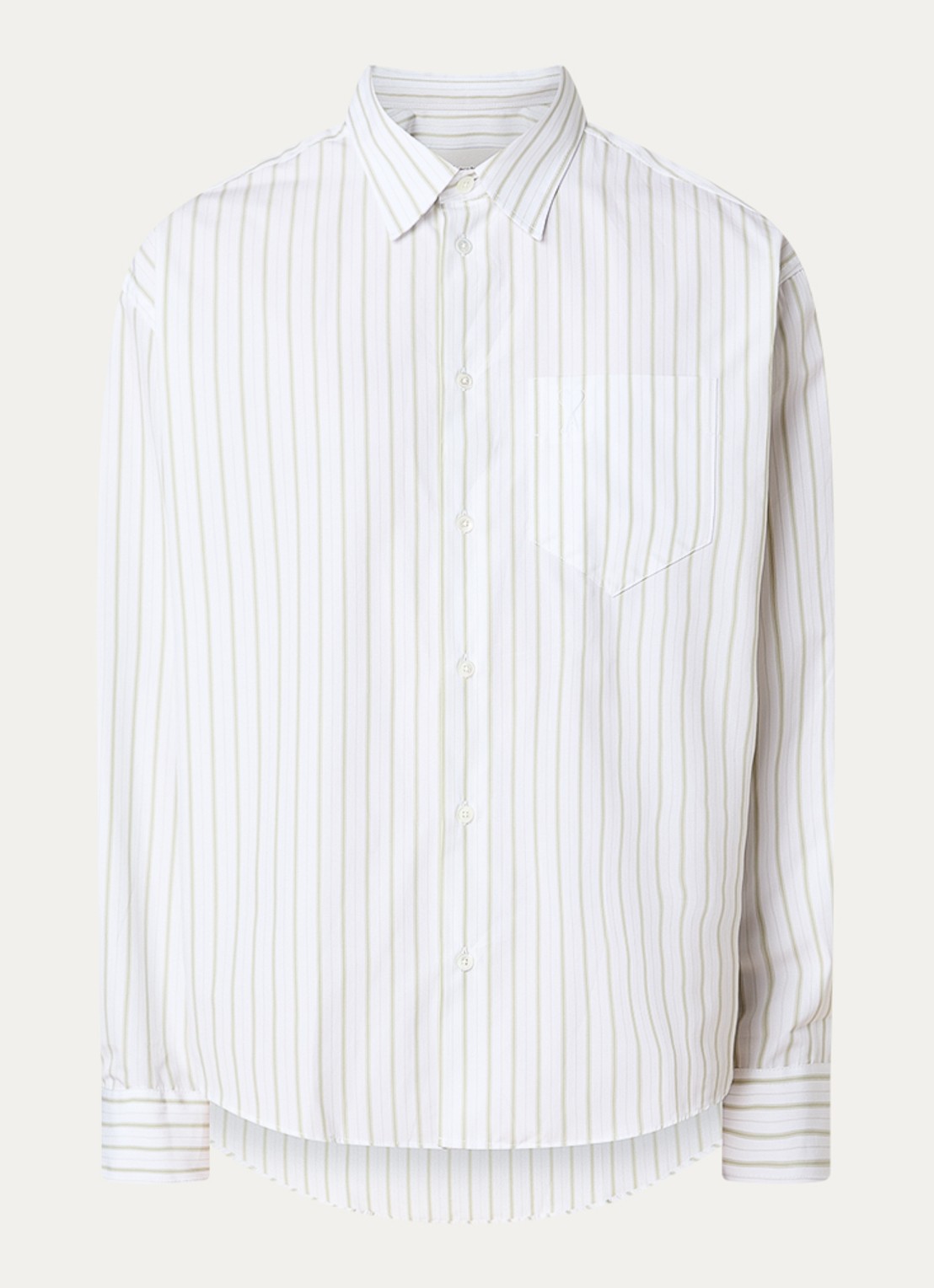 AMI Paris Regular fit overhemd met streepprint - voorkant wit