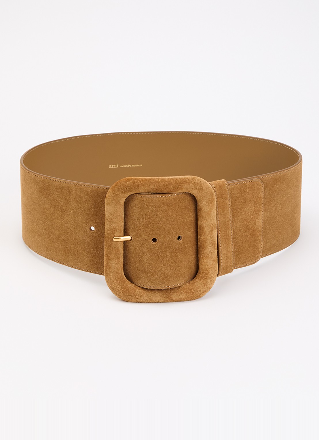 AMI Paris Riem van suède - voorkant cognac