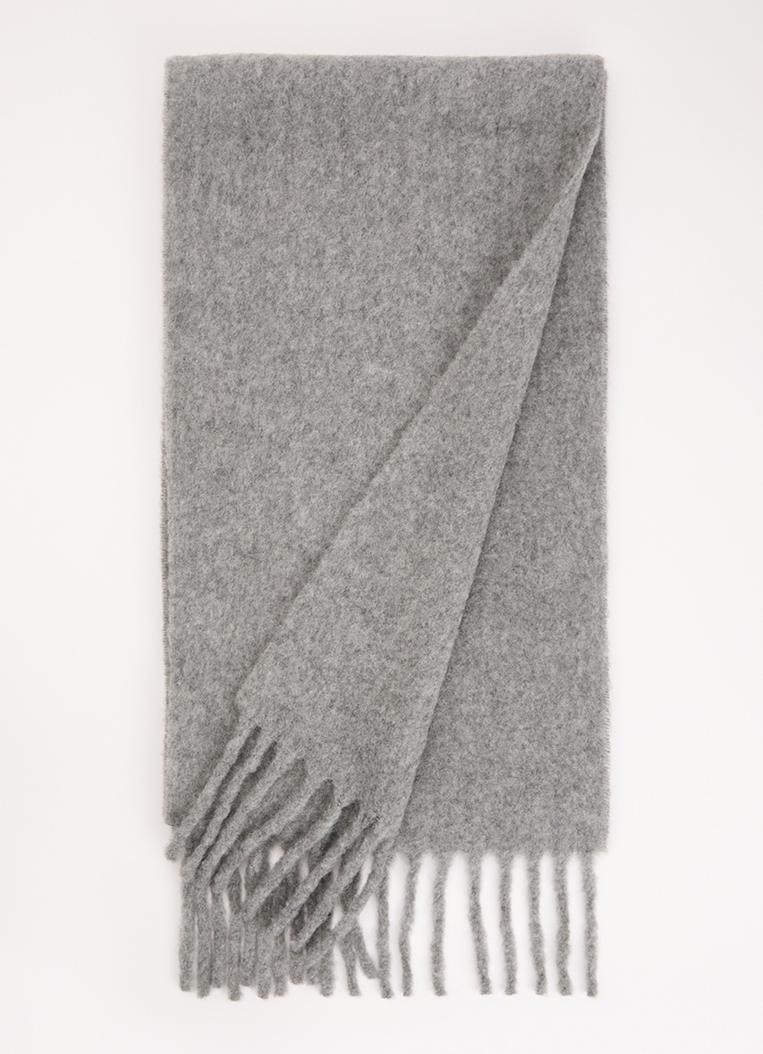 AMI Paris Sjaal in alpaca wolblend 260 x 35 cm - voorkant 3 grijs
