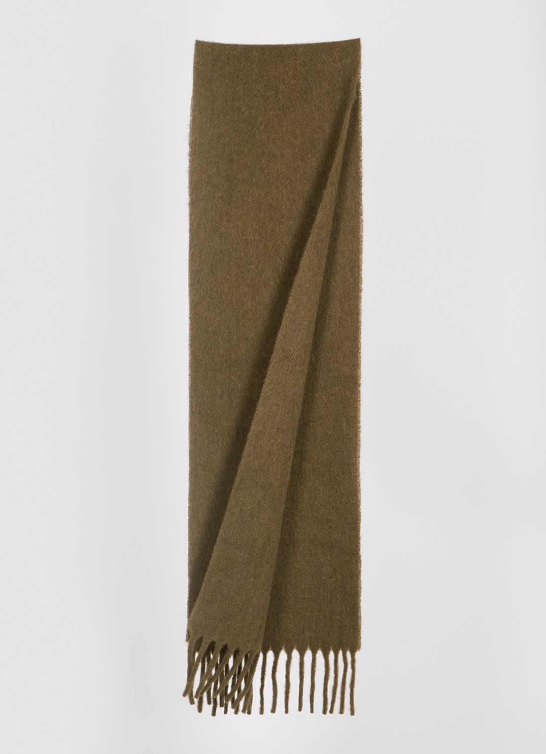AMI Paris Sjaal in alpaca wolblend 260 x 35 cm - detail olijfgroen