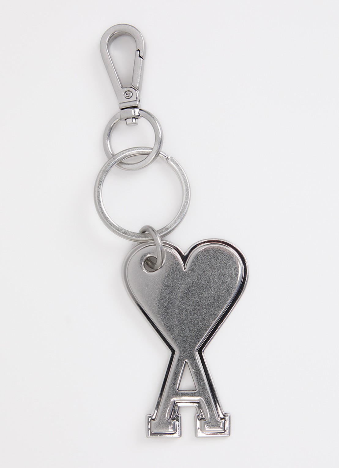 AMI Paris Sleutelhanger met logo - voorkant zilver